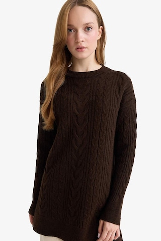 Defacto Relax Fit Bisiklet Yaka Triko Kazak Tunik F4530ax25wnbn341 Kahve-bn341