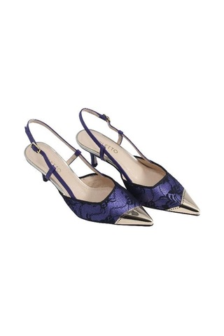 Poletto Hakiki Deri /tekstil Mor-altın Ayakkabı Stiletto 9841 59-2508 Mor-altın Mor - Altın