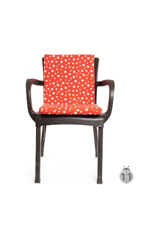 Mer-Tim Kırmızı Yıldız Desenli Sandalye Minderi 1 Adet