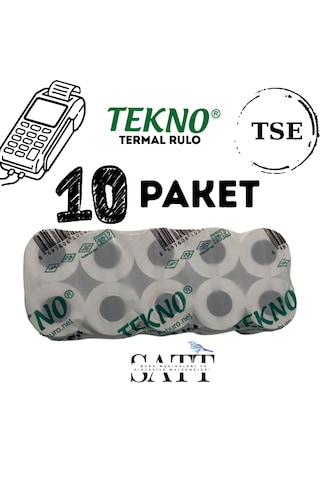 Tekno Rulo Yazarkasa Pos Rulosu 56x14 Mm 10 Paket 100'li Rulo Tekno Rulo Yazarkasa Pos Rulosu 56x14 Mm 10 Paket 100'li Rulo