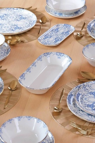 Asya Blue Cycle 32 Parça 6 Kişilik Seramik Kahvaltı Takımı Diğer