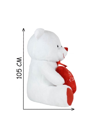 100 Cm Seni Seviyorum Kalpli Büyük Ayıcık Beyaz