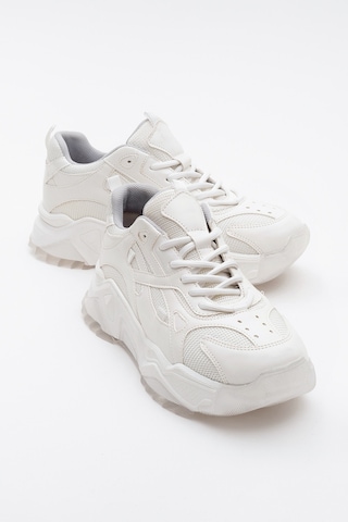 Luvishoes Lecce Beyaz Cilt Kadın Spor Ayakkabı Beyaz