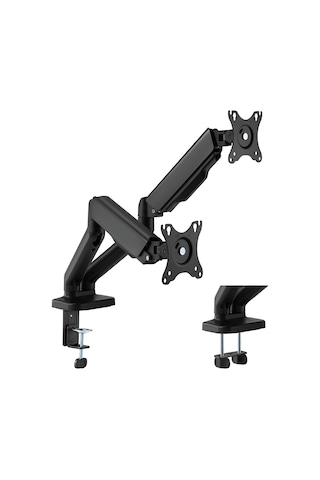 Çiftli Monitör Kolu 17-32 Inç Yaylı Dengeleyici 360 Döner Dual Monitor Stand 2x 9 Kg Kapasiteli