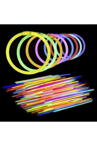 Fosforlu Çubuk Glow Stick Fosforlu Bileklik 100 Adet N11.23