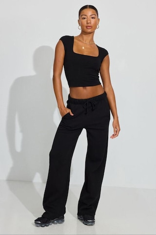 Madmext Siyah Bol Paça Kadın Eşofman Altı Mg2279 Siyah