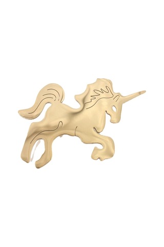 Çelik Efsanevi Saf Ve Masum Ölümsüzlük Atı Tek Boynuz Unicorn Broş. Yaka İğnesi Unicorn Broş. Unisex Gold
