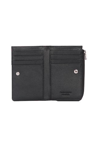 Cengiz Pakel Unisex Hakiki Deri Fermuarlı Kartlık 2512ds - Siyah/kırmızı 2512ds-siyah-kırmızı