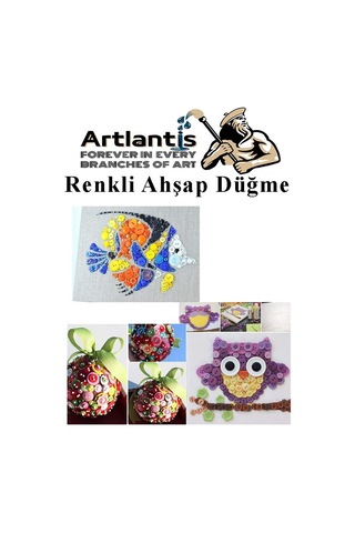Renkli Düğme Ahşap 60 Adet 1 Paket Okul Kreş Sanat Etkinlik Anasınıfı 1,2cm 50 Adet 2,5cm 10 Adet