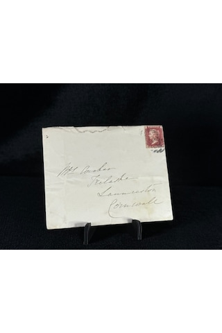 İngiltere Klasik Dönem 1872 Victoria Dönemi Red Penny Pullu Zarf Postadan Geçmiş Varış Damgalı