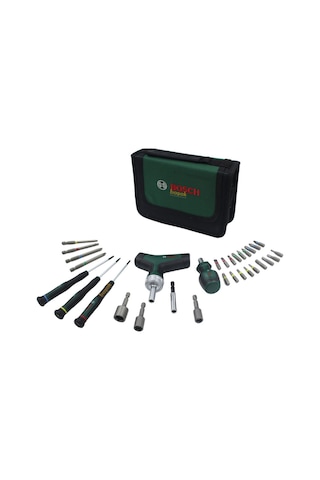 Bosch 31 Parça T Saplı Bits Uyumlu Cırcırlı Ve Klemens Tornavida Seti 1600a039hx