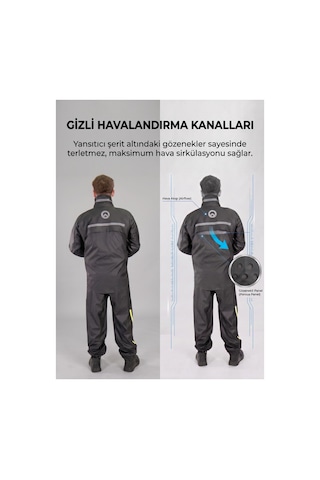 Outdo Kurye Yağmurluğu %100 Garantili Su Geçirmez Alt Üst Ekonomik Takım Siyah Siyah