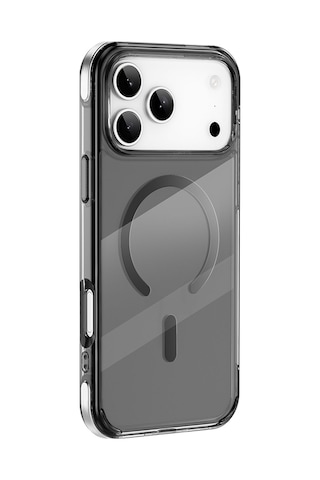 Apple Uyumlu iPhone 17 Pro Max Kılıf M-safe Özellikli Wiwu Mcc-702 Titanyum Pro Serisi Sert Pc Kapak Siyah Siyah