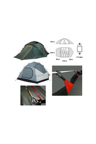 Husky Fighter 3+1 Kisilik 4 Pole Extreme Çadır Kırmızı