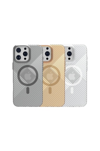 Joko Apple iPhone Uyumlu 16 Pro Stella Pc Sert Magsafe Kılıf - Gold