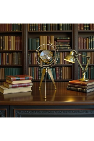 Vintage Armillary Küre Çalışma Odası Ve Kütüphane Dekoru