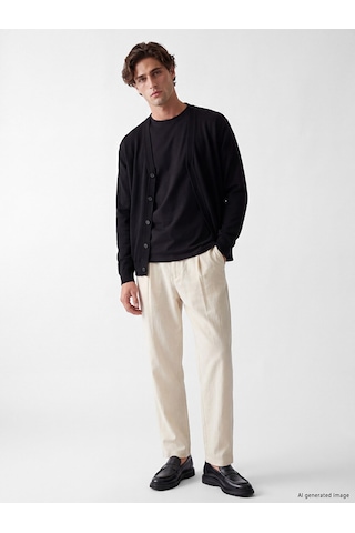 Lcw Vision Siyah Regular Fit V Yaka Erkek Triko Hırka