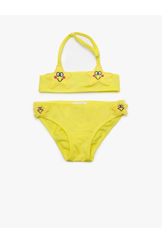 Koton Bikini Takım 2 Parça Yıldız Aplike Detaylı Sarı 6ykg86170gm
