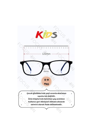 Focus On KS007-C1-EKRAN Siyah 5-9 Yaş Mavi Işık Filtreli Çocuk Ekran Gözlüğü