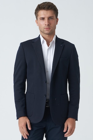 White Stone Birmingham C4011 Yünlü Likralı Slim Fit 6 Drop Örme Ceket Laci-laci Lacivert