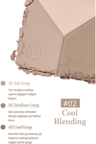 Dasique  Doğal Gölgelendirme Sunan 3'lü Kontür Paleti V Cut Blending Shading 02 Cool Blending