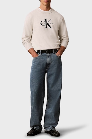 Calvin Klein % 100 Pamuk Relaxed Fit Bisiklet Yaka Kazak Lv04rh320gp74 Erkek Kazak Lv04rh320g P74 Açık Gri Melanj