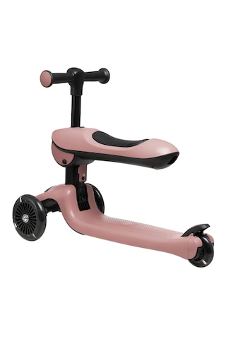Casual 3 Tekerlekli Işıklı Katlanabilir Oturaklı Scooter Somon