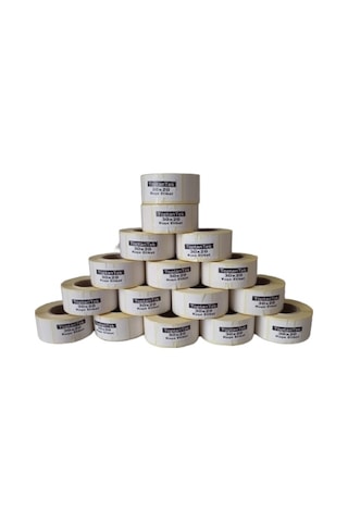 30X20 KUŞE ETİKET TOPLAM 16 RULO 16.000 ADET (TAM METRAJ) FATURAL