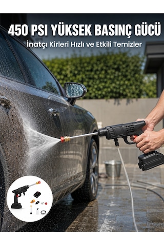 Kablosuz Taşınabilir Basınçlı Yıkama Tabancası Köpük Şişeli - Lisinya