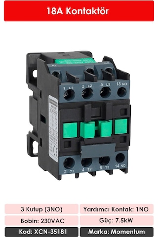 Momentum Kontaktör 18A 7.5kW 1NO XCN-35181