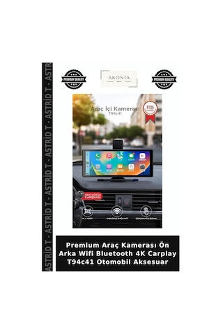Premium Araç Kamerası Ön Arka Wifi Bluetooth 4k Carplay T94c41 Otomobil Aksesuar