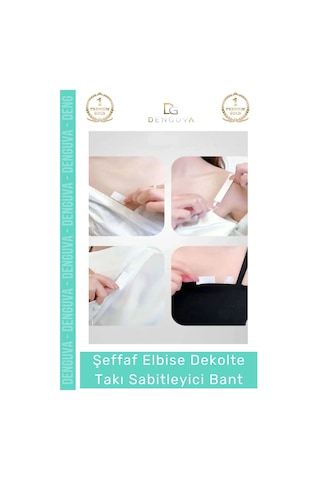 Kıyafetbandı Şeffaf Çift Taraflı Vücut Kıyafet Sabitleyici Yaka Bluz Elbise Kaydırmaz 36 Parça Bant