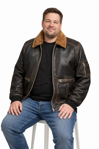 Viamod Leather Büyük Beden Erkek Hakiki Deri Ceket Kürk Yakalı Siyah Premium Pilot Model Gerçek Deri Mont Üretici Garantili