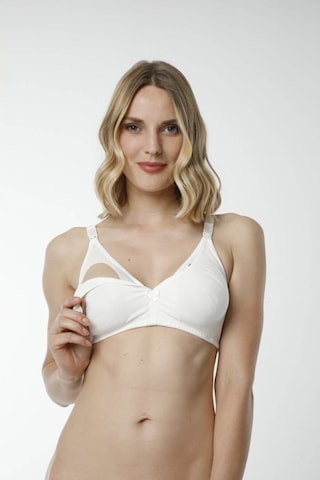 Hmd Underwear Kadın %100 Pamuk Ekru Emzirme Sütyeni & Rahat Doku Hmd6010 Ekru