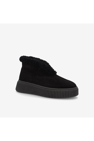 Nero Black Bot Kadın 40g8 Frau Waxyfur Desert Boot Wıth Fur On Platform siyah