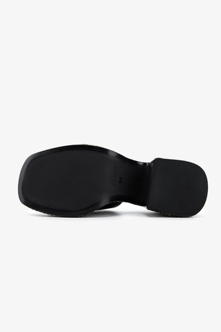 Valmenti Kadın Hakiki Deri Siyah Deri Topuklu Terlik 1141 905 Bn Trlk Y26 Black Leather