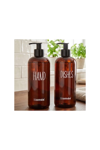 Homea Hands Dishes Sabunluk Amber Renk Şık Ve Modern Mutfak & Banyo Sabunluk, Sıvı Sabunluk