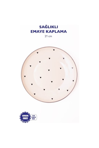 Black Cupid Emaye Sunum Tabağı Bej