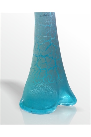 Uzun 80 Cm Çatlatma Buz Mavi Renk Su Geçirmez Canlı Çiçeklik Vazo