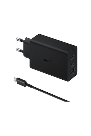 Hombey 65w Pd Hızlı Şarj Cihazı, 3 Port, Samsung Telefon/notebook/tablet Uyumlu, Avrupa Standartı + 2 Type-c 1m Kablolu Siyah