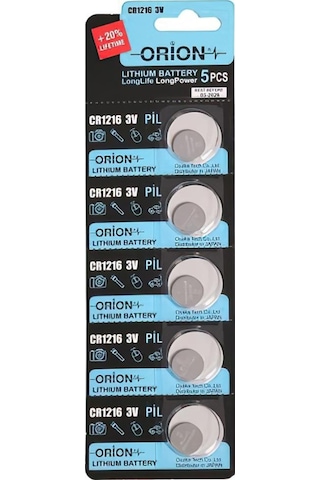 Orion CR1216 3V Lityum Düğme Pil 5'li