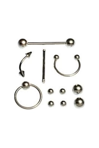 11 Parça Piercing Cerrahi Çelik Ve Piercing Topu Seti Piirsing Diğer