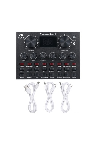 Hfambition V8plus Dışarıdaki Ses Kartı Seti: 16 Canlı Efekt, 3 Ses Değiştirme, Bt Akompaniman, İki Telefon İle Canlı Yayın, Bilgisayar Uyumlu