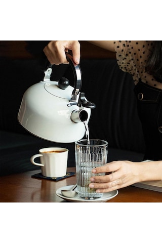 Valkyrie 3l Paslanmaz Çelik Düdüklü Kettle Su Isıtıcısı Çaydanlık Islıklı Demlik Beyaz