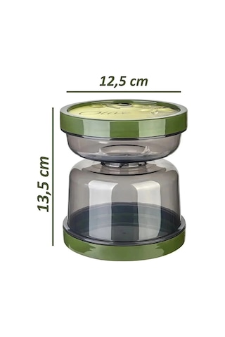 Zeytin Ve Turşu Saklama Kabı Şeffaf Süzgeçli 700 Ml Kapasite Sızd