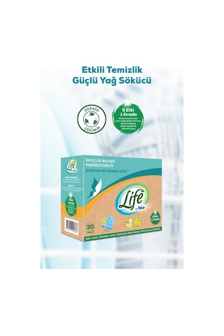 Life by Fakir Ekolojik Vegan Bulaşık Makinesi Deterjanı 30 Tablet