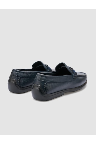 Cabani Atina %100 Hakiki Deri Lacivert Toka Detaylı Erkek Loafer