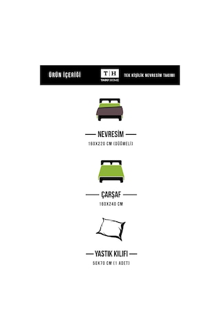 Tabu Home La Marble Mermer Desenli Tek Kişilik Nevresim Takımı Beyaz