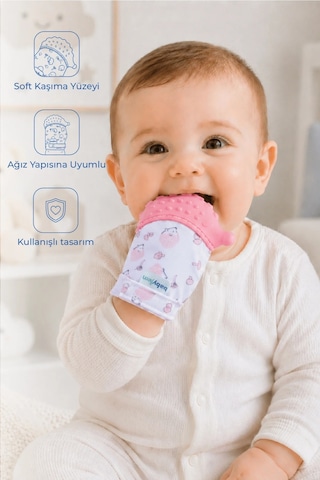 Babyjem Bebek Diş Kaşıyıcı Eldiveni Kirpi Pembe