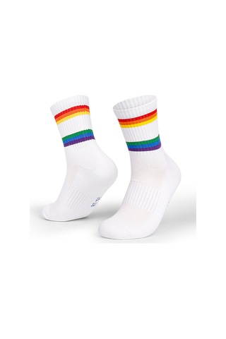 Folinda Erkek Tenis Çorapları Ağ Desenli - 25-28 Beden, Pamuklu, Nem Emici, Spandex İçerikli Beyaz